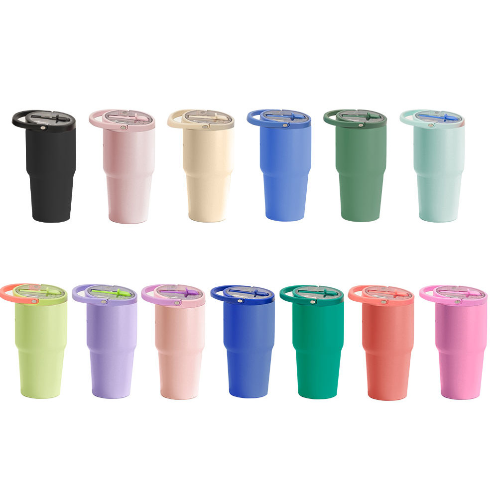 Credrink 20oz IceFlow 스테인리스 스틸 텀블러 빨대 진공 단열 물병 가정 사무실 또는 차량용 재사용 가능 컵 빨대 누출 방지 플립