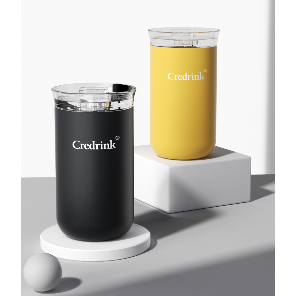 Оптовая продажа кофейных кружек Credrink Carter с прозрачной выдвижной крышкой. Эта термокружка предназначена для путешествий. 