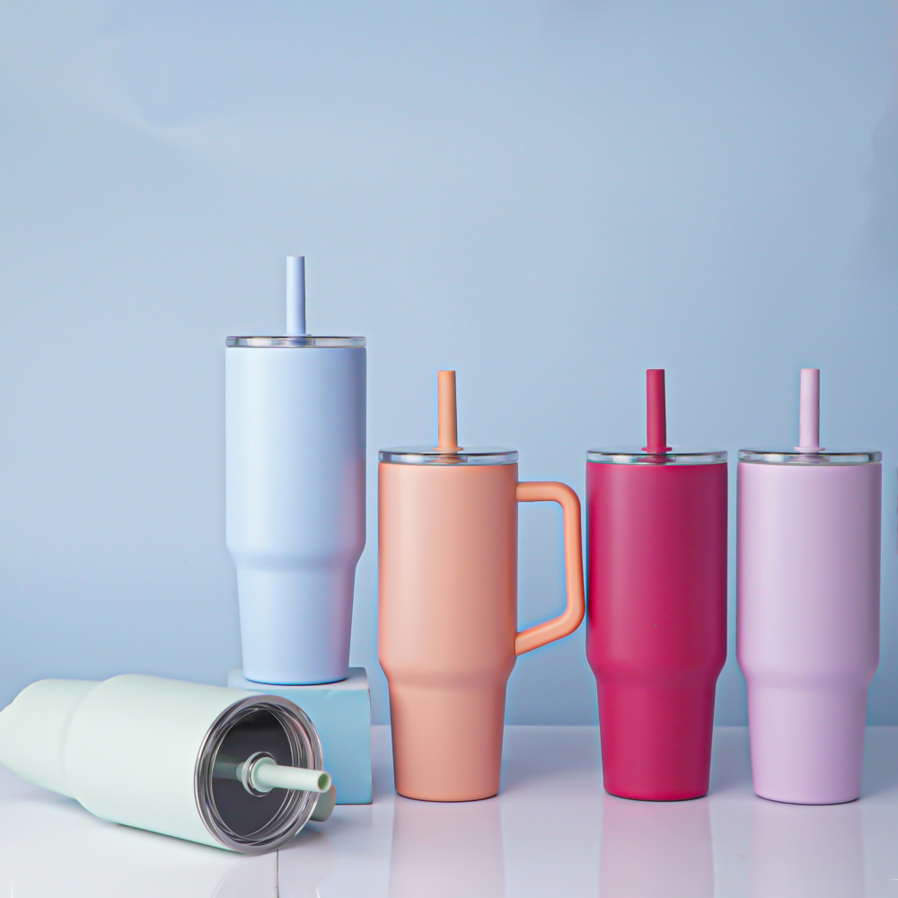 Стакан Credrink 40 унций с ручкой, дорожный кофейный стакан, двухстенный стакан с трубочкой, стакан из нержавеющей стали, бутылка для воды, стакан для женщин - подарки на день рождения для женщин