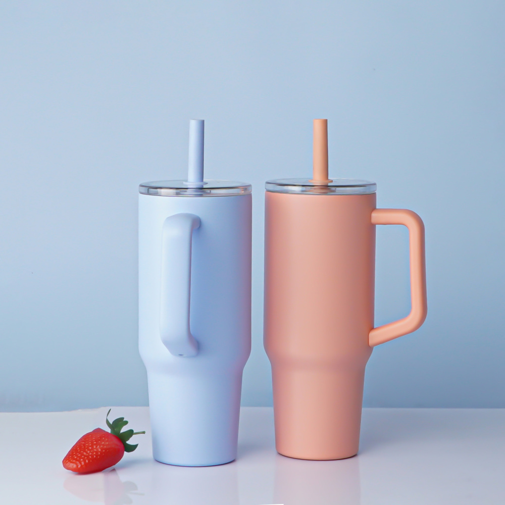 Стакан Credrink 40 унций с ручкой, дорожный кофейный стакан, двухстенный стакан с трубочкой, стакан из нержавеющей стали, бутылка для воды, стакан для женщин - подарки на день рождения для женщин