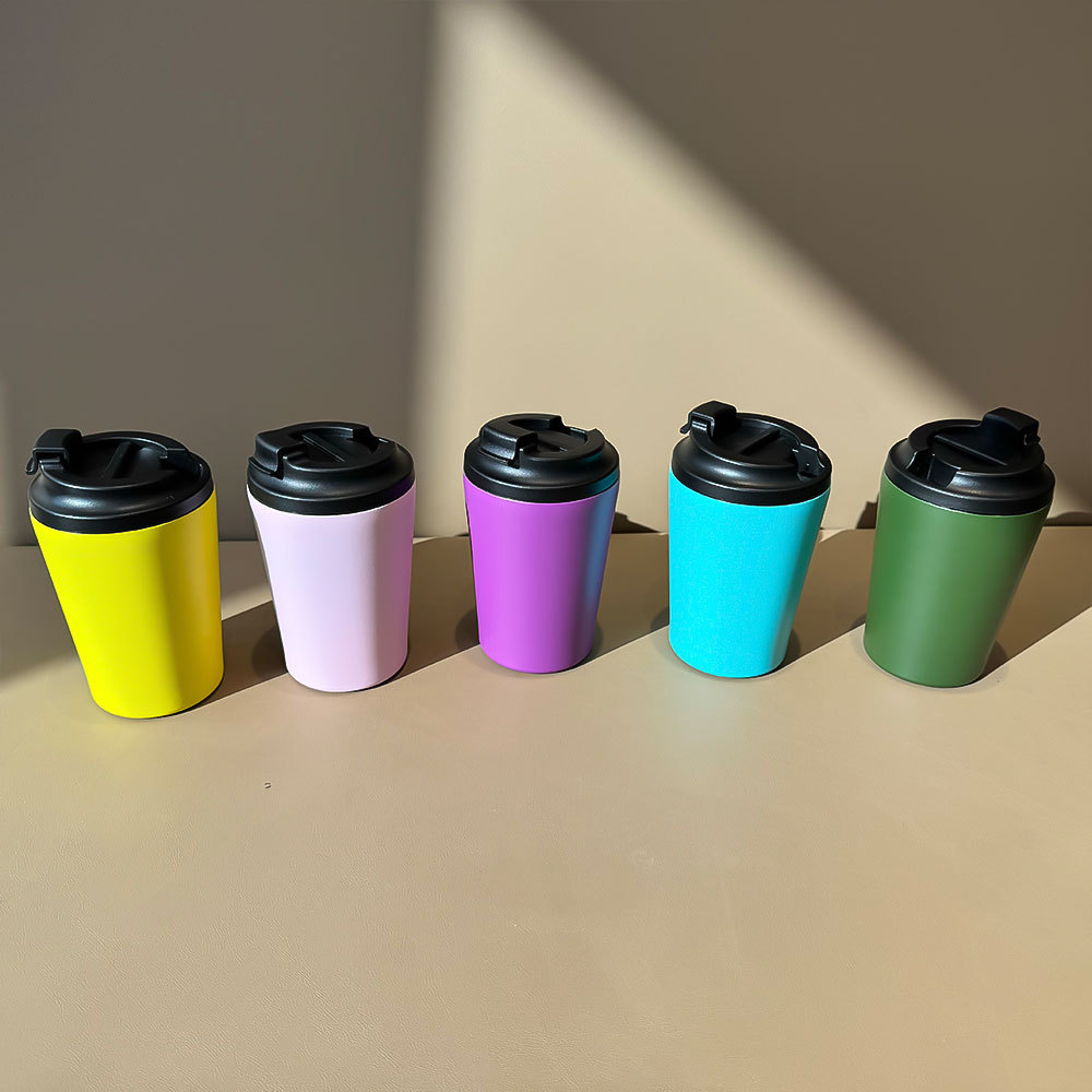 Vaso de café de viaje de acero inoxidable Credrink RTS de 8 oz y 12 oz, tazas de café con aislamiento al vacío y tapa a prueba de fugas