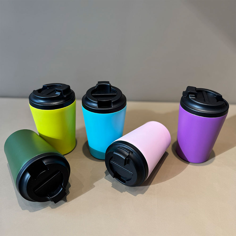 Vaso de café de viaje de acero inoxidable Credrink RTS de 8 oz y 12 oz, tazas de café con aislamiento al vacío y tapa a prueba de fugas