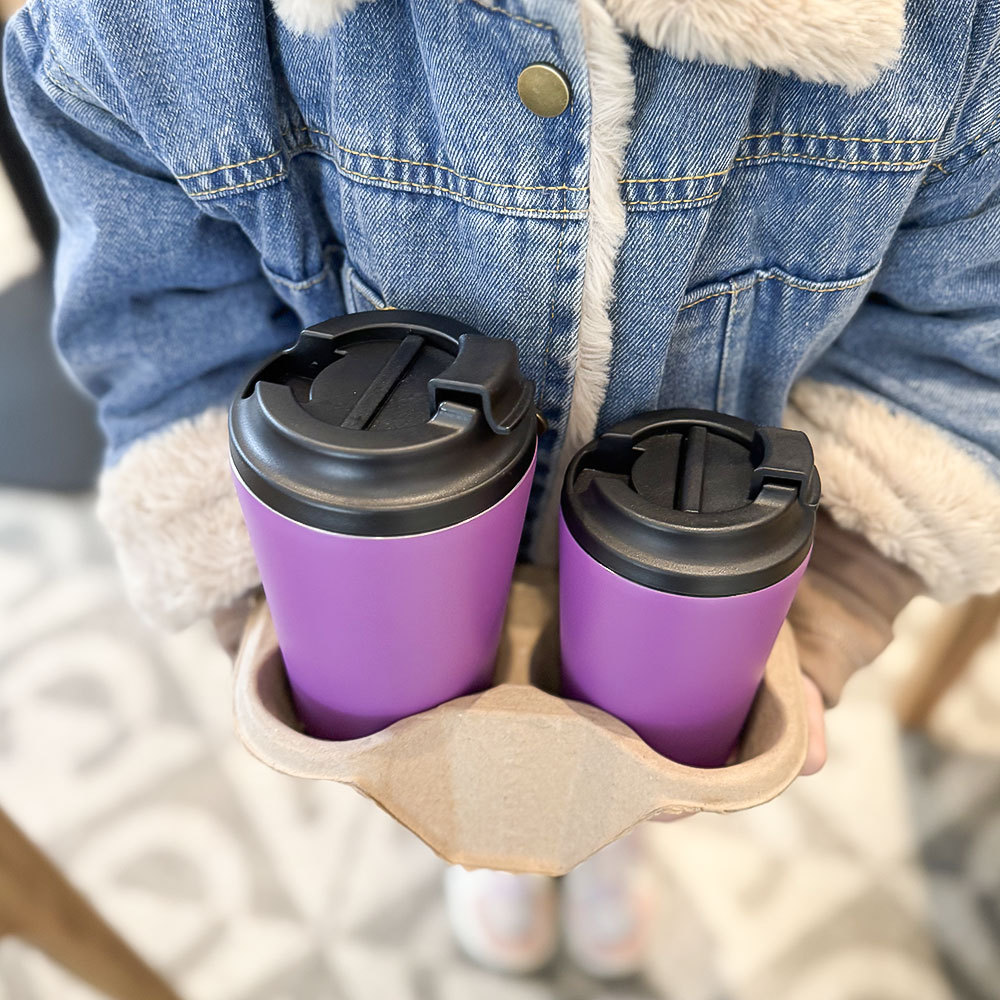 Vaso de café de viaje de acero inoxidable Credrink RTS de 8 oz y 12 oz, tazas de café con aislamiento al vacío y tapa a prueba de fugas