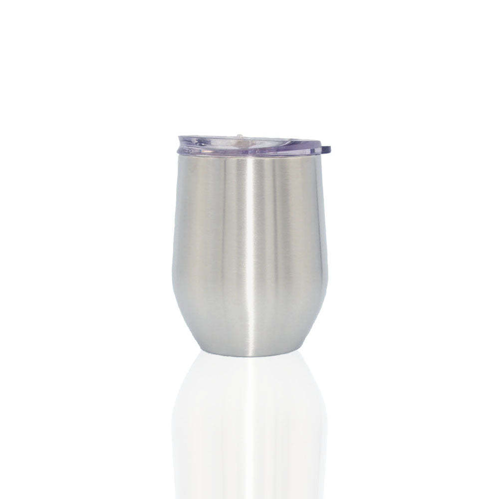 Credrink Factory Direct wholesale 12oz Insulated Wine Tumbler with Lid Double Wall Vacuum Stainless Steel Wine Glass Coffee Mug Insulated Tumbler Cup for Champaign Cocktail Beer