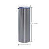 Credrink Factory Direct wholesale 20oz Stainless Steel Skinny Tumblers Blank Bulk Straight Double Wall Insulated Tumbler with Lid and Straw for DIY Gift silver