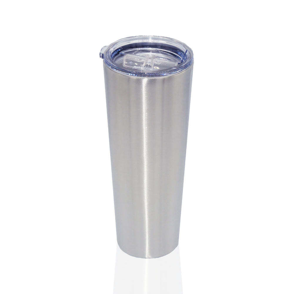 Credrink Factory Direct vente en gros de 30 oz de gobelets minces en acier inoxydable, gobelet isolé à double paroi droit en vrac vierge avec couvercle et paille pour cadeau de bricolage argent