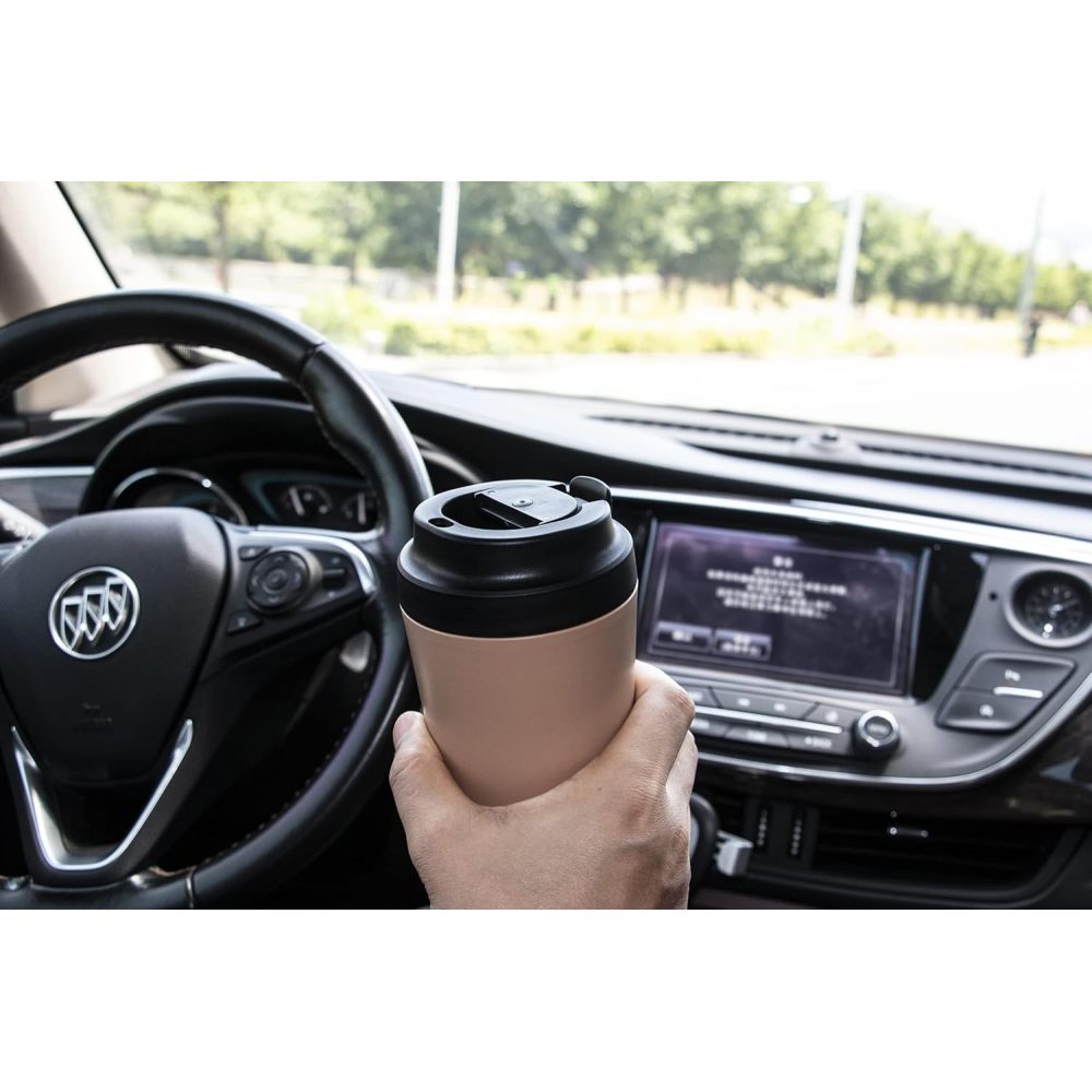 Tasse de voyage en céramique Credrink 380 ml, tasse réutilisable avec doublure en céramique, tasse isotherme en céramique, étanche, respectueuse de l'environnement pour boissons chaudes et froides