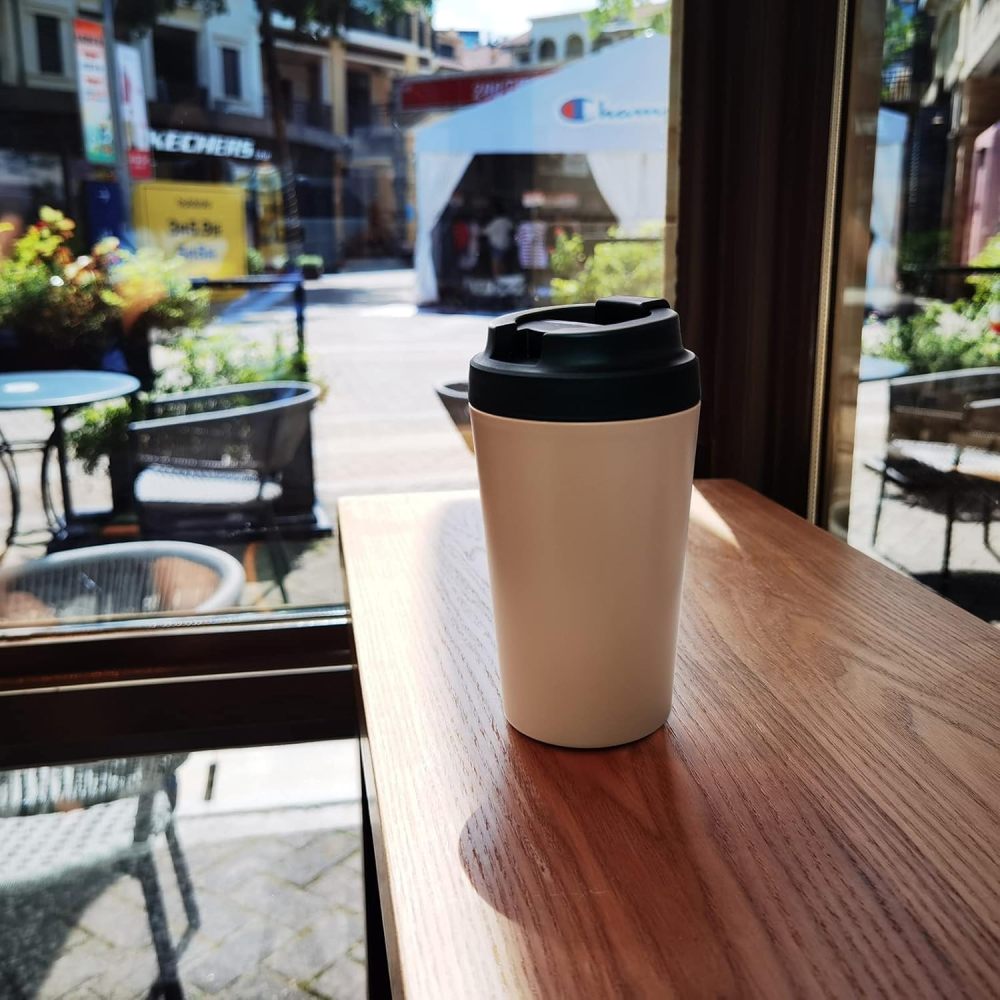 Tasse de voyage en céramique Credrink 380 ml, tasse réutilisable avec doublure en céramique, tasse isotherme en céramique, étanche, respectueuse de l'environnement pour boissons chaudes et froides