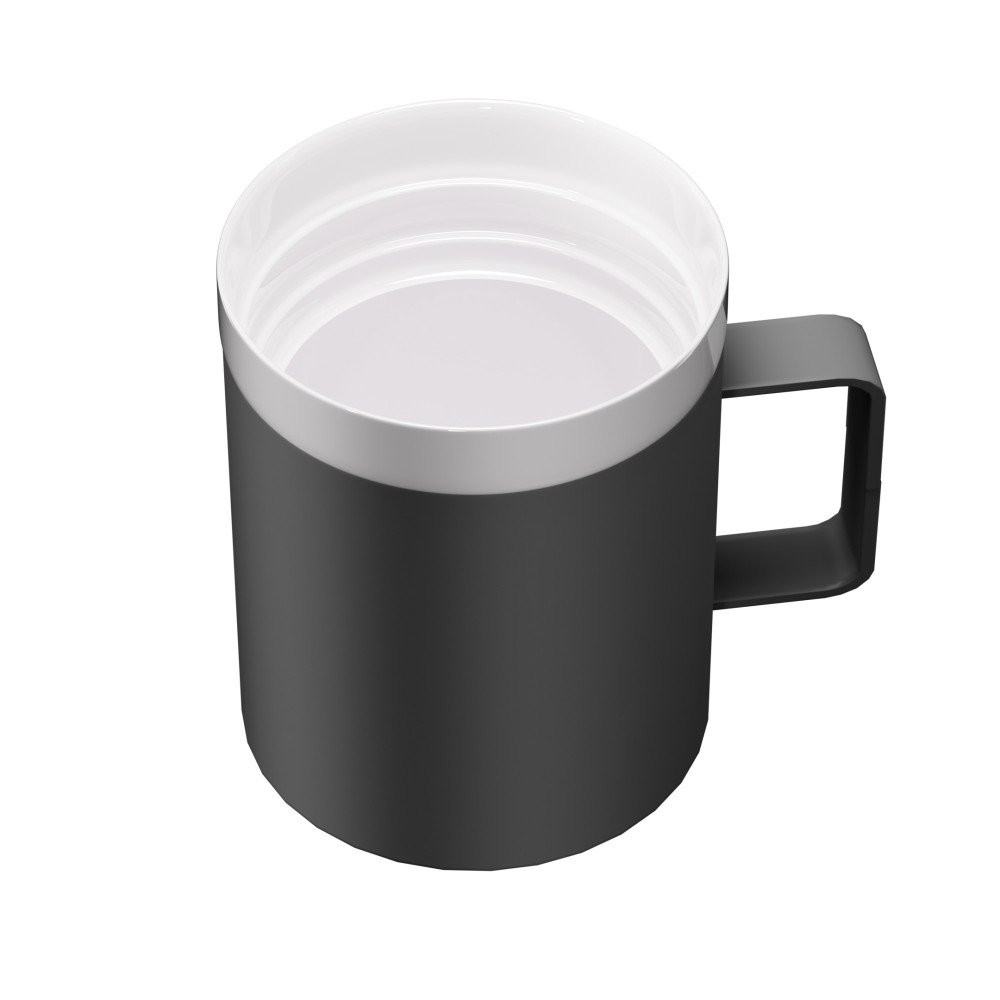 Tasse isotherme 2 en 1 en céramique de 12 oz avec poignée, vente en gros directe d'usine Credrink. Conception de tasse à café classique, comprend une paille et des modes de consommation directe avec une conception de poignée. Étanche et portable. Doublure intérieure en céramique véritable, isolation double couche