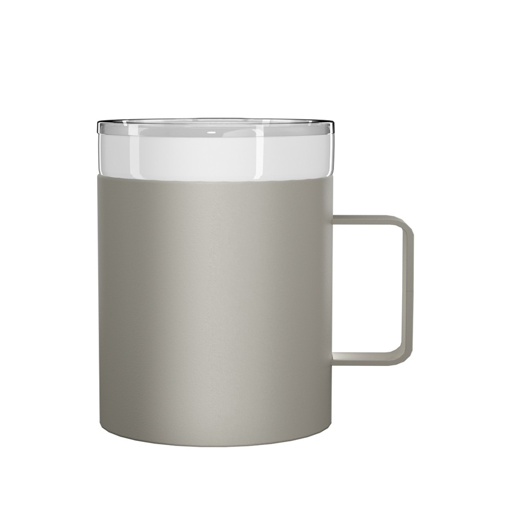 Tasse isotherme 2 en 1 en céramique de 12 oz avec poignée, vente en gros directe d'usine Credrink. Conception de tasse à café classique, comprend une paille et des modes de consommation directe avec une conception de poignée. Étanche et portable. Doublure intérieure en céramique véritable, isolation double couche
