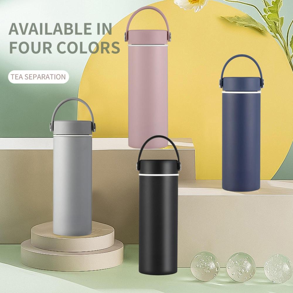 Bouteille d'eau isolée en céramique de 17 oz / 500 ml avec poignée portable, vente en gros directe d'usine Credrink