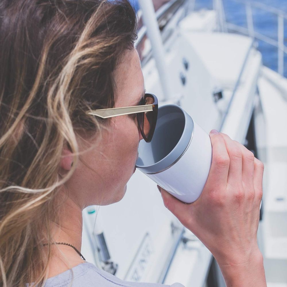 Credrink Ceramic travel car tumbler reusable cup with ceramic Lining ceramic insulated mug with lid