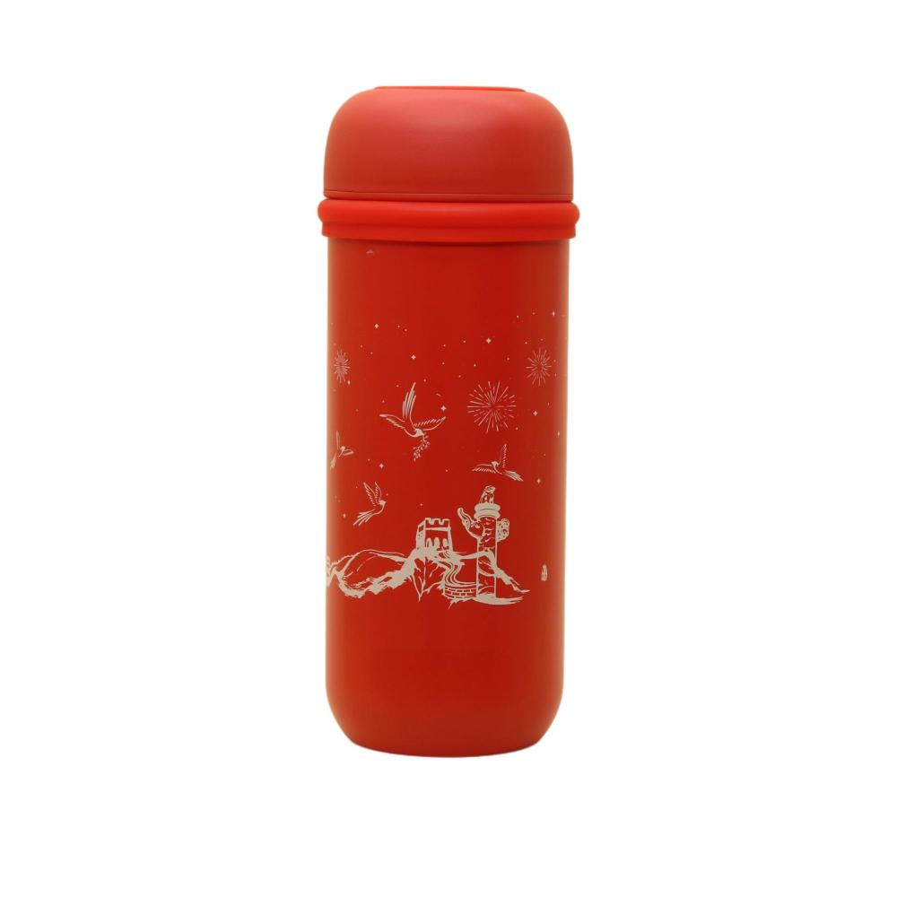 Bouteille d'eau isolée en céramique de 9.5 oz 280 ml avec poignée en silicone invisible, vente en gros directe d'usine Credrink