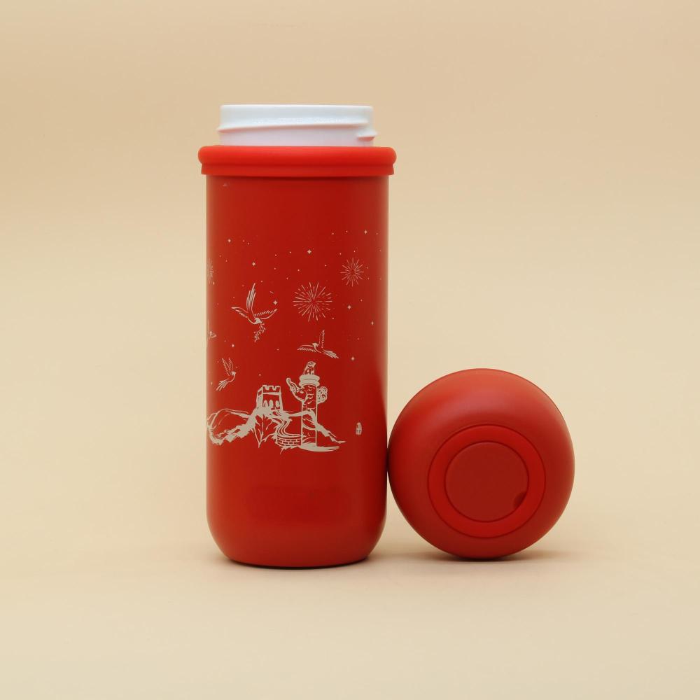 Credrink  Factory Direct wholesale 13.5oz 400ML Ceramic Insulated water bottle with Invisible Silicone Handle