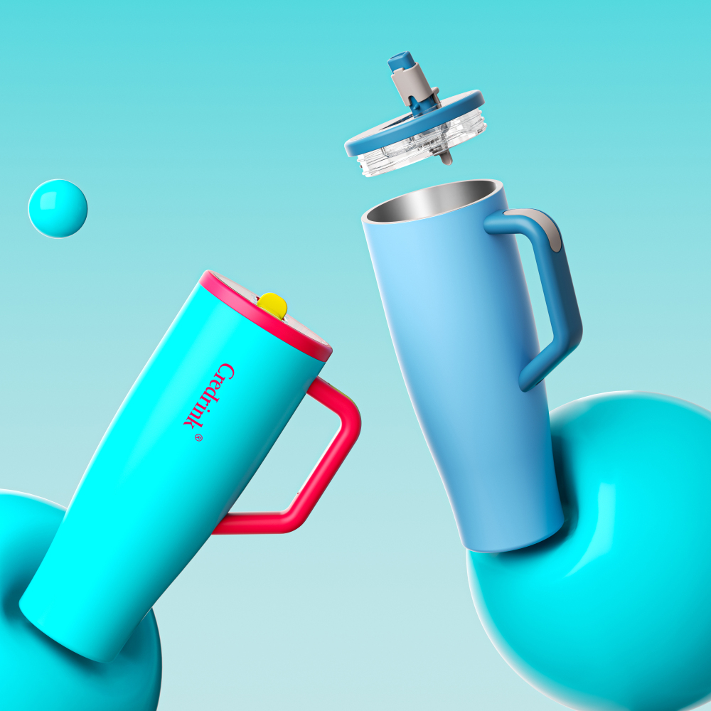 Gobelet de voyage Credrink 1.2 L 40 oz avec poignée, couvercle anti-poussière simple, couvercle à paille, porte-gobelet de voiture, anti-fuite, bouteille d'eau STANLEY réutilisable et isolée, HYDRO JUG, GOBELET en acier inoxydable