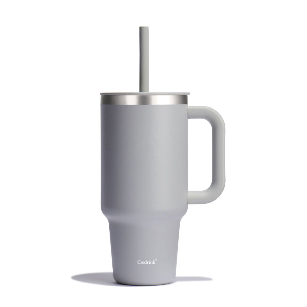 Gobelet de voyage credrink en acier inoxydable isolé sous vide avec couvercle et paille pour eau froide et boissons pour le sport, l'école, le travail, la voiture, les voyages, les week-ends