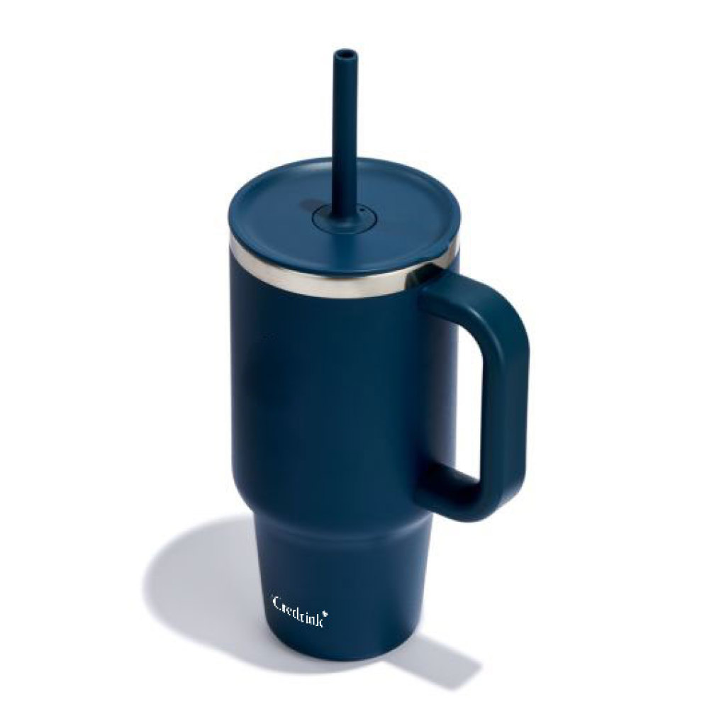 Gobelet de voyage credrink en acier inoxydable isolé sous vide avec couvercle et paille pour eau froide et boissons pour le sport, l'école, le travail, la voiture, les voyages, les week-ends