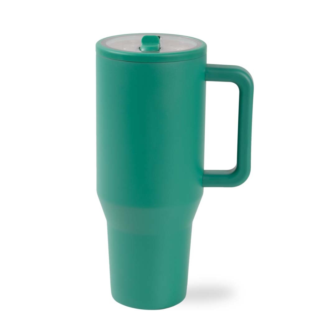 credrink Gobelet moderne de 40 oz avec poignée, paille à bascule simple, porte-gobelet de voiture, bouteille d'eau résistante aux fuites, réutilisable, isolée, en acier inoxydable, cadeaux pour femmes et hommes