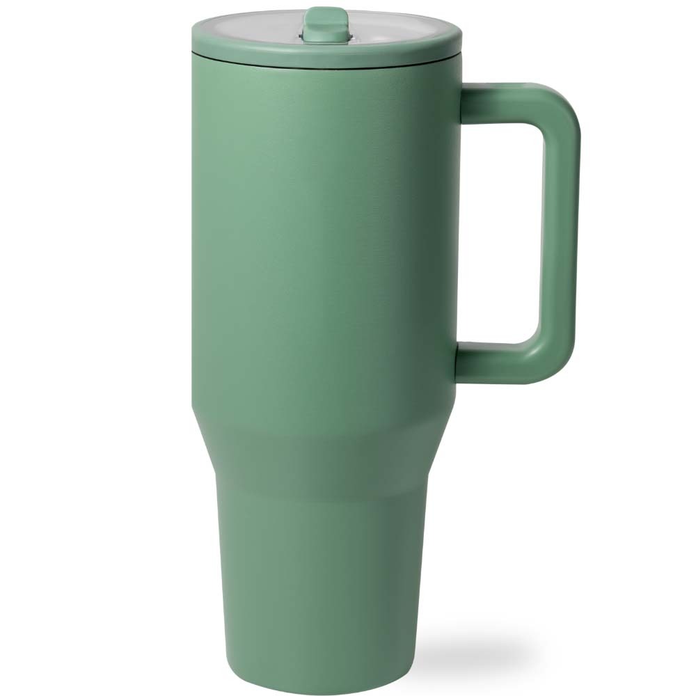credrink Gobelet moderne de 40 oz avec poignée, paille à bascule simple, porte-gobelet de voiture, bouteille d'eau résistante aux fuites, réutilisable, isolée, en acier inoxydable, cadeaux pour femmes et hommes