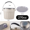 Credrink  Factory Direct wholesale Insulated Ice Bucket with Lid 270oz customized Stainless Steel Double Wall Ice Bucket with plasitc Lid & Comfortable Carry Handle Large Ice Buckets for Parties with Lid