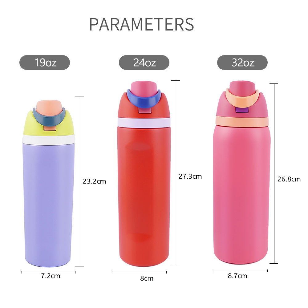 Botella de agua de acero inoxidable con aislamiento Owala FreeSip de Credrink de 19 oz, 24 oz y 32 oz con pajita para deportes, viajes y escuela Botella de agua deportiva sin BPA Iced Breeze