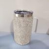 Bouteille d'eau de voyage isotherme en acier inoxydable avec strass Credrink Bling de 750 ml avec couvercle et poignée