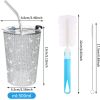 Bouteille isotherme rechargeable en acier inoxydable avec paille en diamant Bling de 16 oz de Credrink