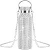 Bouteille d'eau thermique Credrink Diamond Bling Strass Bouteille isotherme rechargeable en acier inoxydable avec chaîne pour femmes et filles Cadeaux