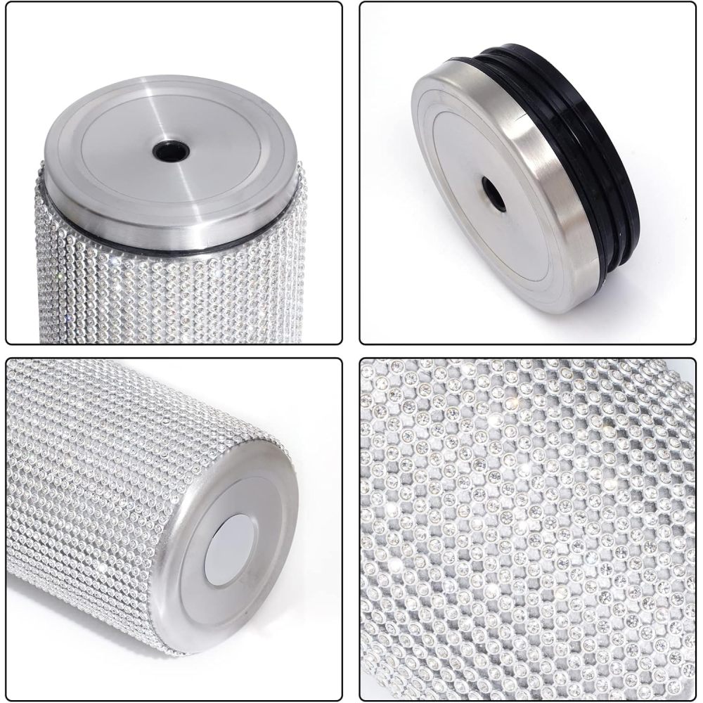 Bouteille d'eau Credrink de 20 oz avec paillettes et diamants, gobelet en acier inoxydable, gobelet isotherme avec couvercle, paille de couleur aléatoire, brosse à paille pour femme