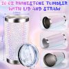 Credrink Rhinestone Tumblers Bling Cups 20 oz Glitter Water Bottles Stainless Steel Vacuum Insulated Mugs for Women Birthday Nurses Day Mother's Day Wedding Appreciation Gifts