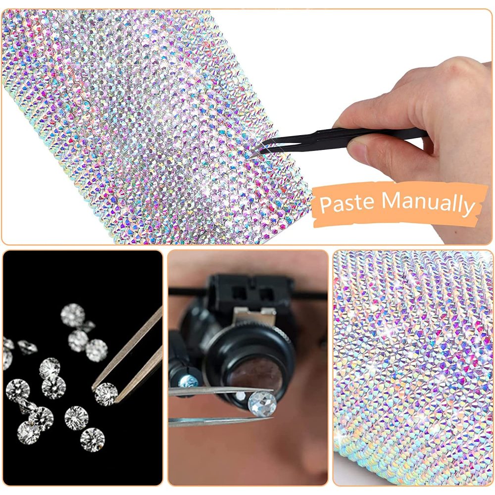 Credrink 24oz Studded Bling Diamond Tumbler Glitter Water Bottle with Lid Stainless Steel Vacuum Thermal Straw Tumbler Rhinestone Tumbler