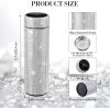 Credrink Stainless Steel Bling Thermos 500ml/17 oz - Glitter Rhinestone Insulated Water Bottle with LED Temperature Display - Smart Gift for Kids & Women