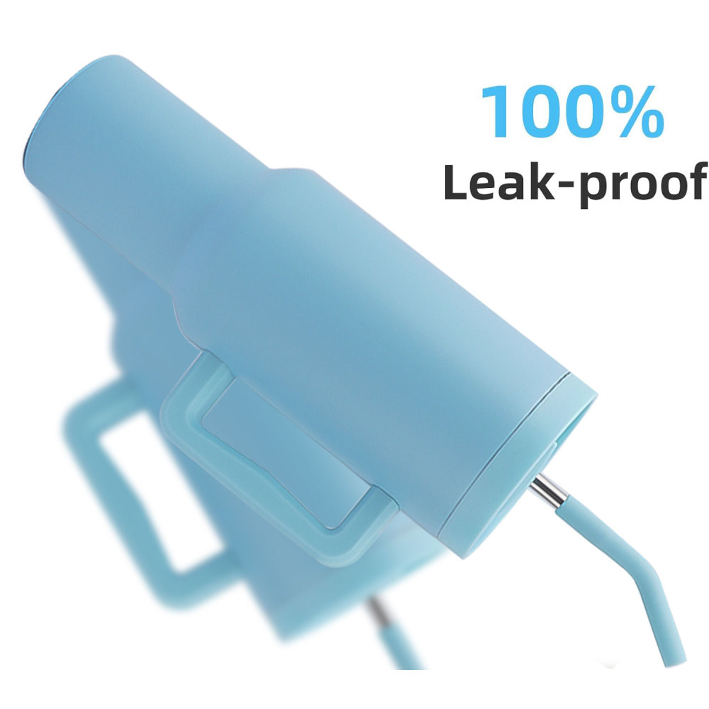 Gobelet Credrink de 40 oz avec poignée et paille Gobelet isotherme 100 % étanche avec couvercle et paille Tasse de voyage en acier inoxydable