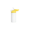 Credrink  Factory Direct wholesale Sublimation blank 12oz/360ml Kids Stainless Steel Water Bottle With Plastic Straw & Yellow Cap(White)