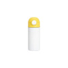 Credrink  Factory Direct wholesale Sublimation blank 12oz/360ml Kids Stainless Steel Water Bottle With Plastic Straw & Yellow Cap(White)