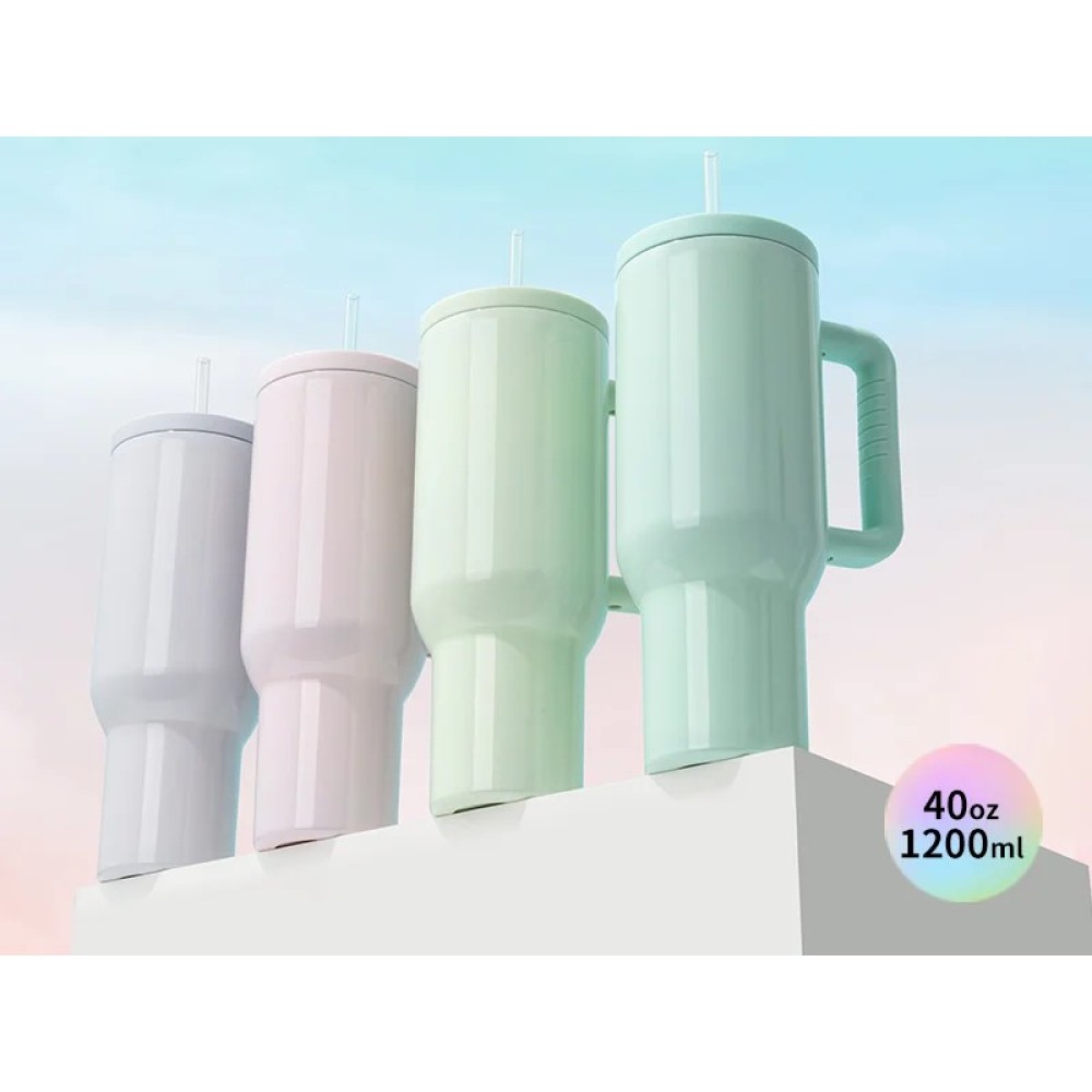 Credrink  Factory Direct wholesale 40oz/1200ml Stainless Steel Travel Tumbler with Soft Grip Handle & Straw