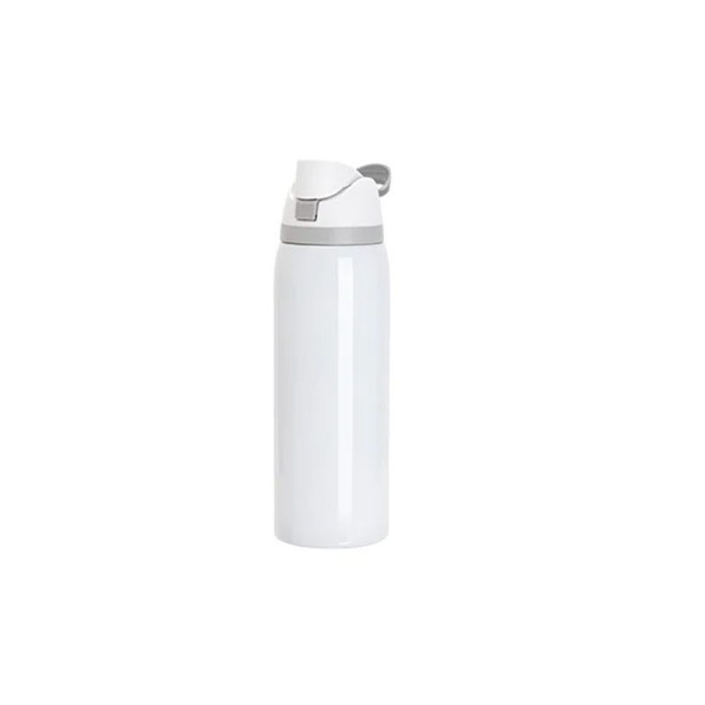 Credrink  Factory Direct wholesale sublimation owala free sip water bottle 40oz/1200ml Stainless Steel Travel Tumbler with Portable Lid(White)