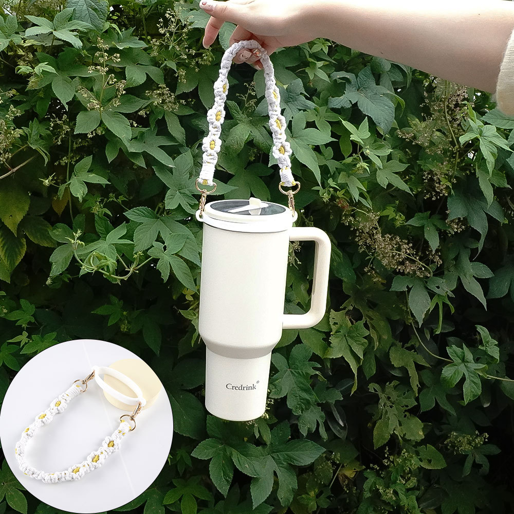 Poignée de bouteille d'eau Credrink avec sangle compatible avec la tasse Flask Poignée de bouteille d'eau s'adapte à la plupart des bouteilles d'eau de 12 à 40 oz