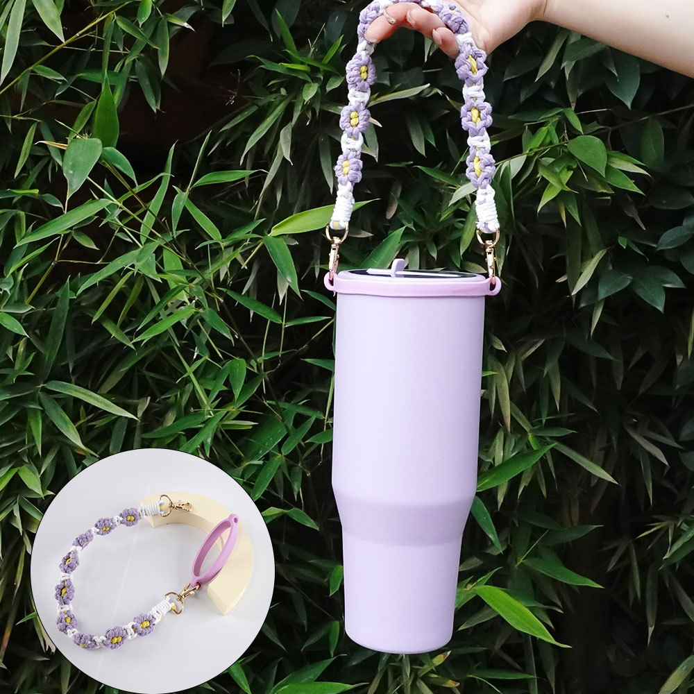 Poignée de bouteille d'eau Credrink avec sangle compatible avec la tasse Flask Poignée de bouteille d'eau s'adapte à la plupart des bouteilles d'eau de 12 à 40 oz