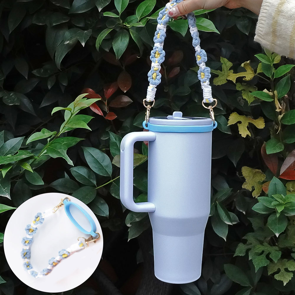 Poignée de bouteille d'eau Credrink avec sangle compatible avec la tasse Flask Poignée de bouteille d'eau s'adapte à la plupart des bouteilles d'eau de 12 à 40 oz