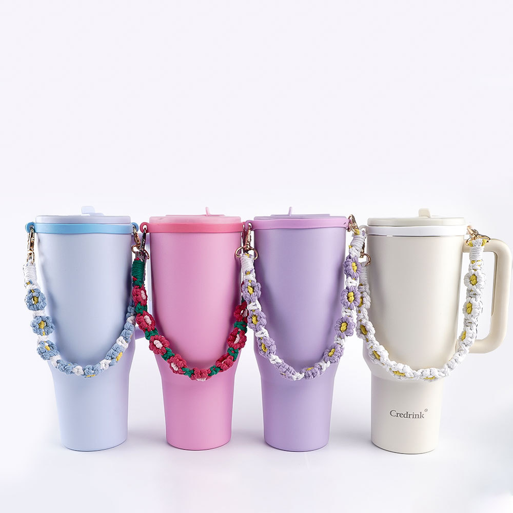 Poignée de bouteille d'eau Credrink avec sangle compatible avec la tasse Flask Poignée de bouteille d'eau s'adapte à la plupart des bouteilles d'eau de 12 à 40 oz