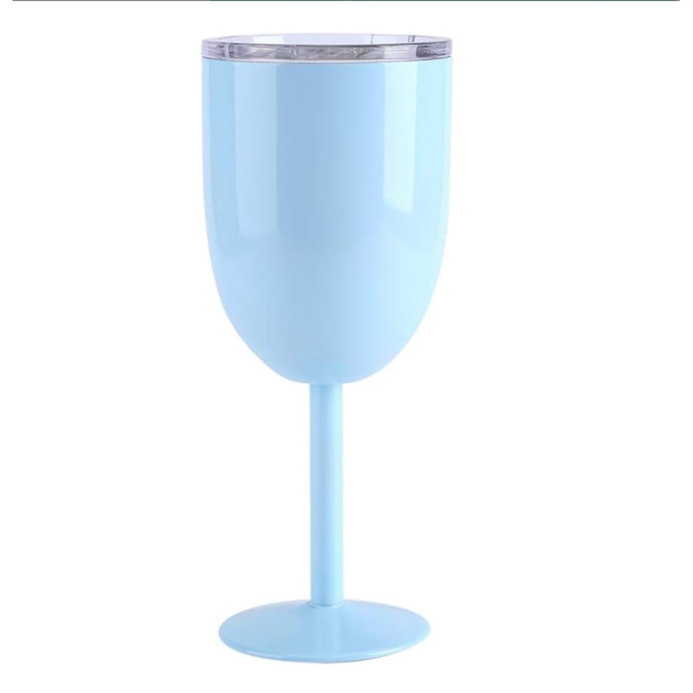 Copas de vino de acero inoxidable Credrink con tapa, vaso de cóctel con aislamiento al vacío de doble pared, ideal para vino tinto y blanco, regalo de 300 ml