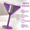 Credrink 270ml Insulated Martini Glass Stainless Steel Martini Tumbler with Lid Tumbler Mug for Cold Drinks