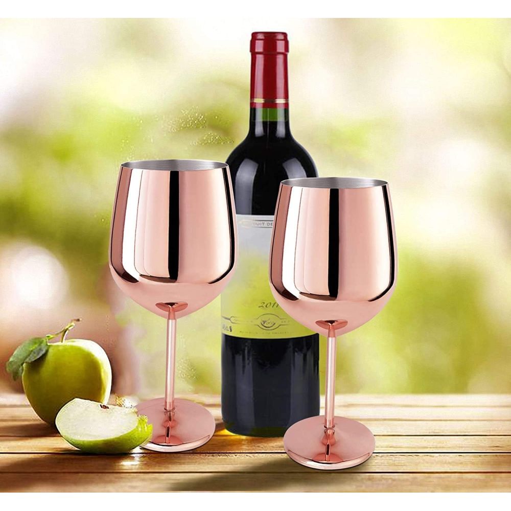 Verre à vin Credrink en cuivre et acier inoxydable, verre à vin rouge, verres à vin à pied en métal, gobelets, jus, boisson, champagne, articles de bar pour fêtes