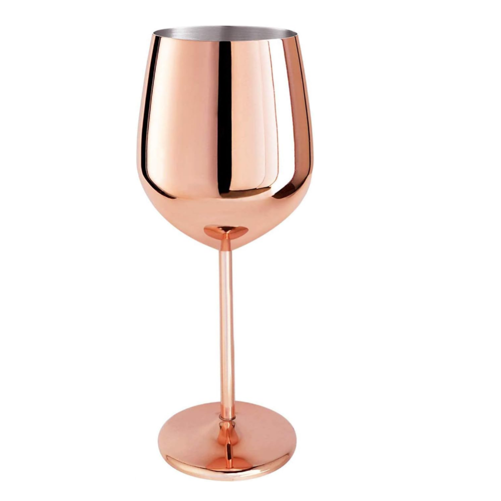 Copa de vino Credrink, de cobre, de acero inoxidable, para vino tinto, copas de vino con tallo de metal, copas para bebidas de jugo, copas de champán, artículos de bar para fiestas