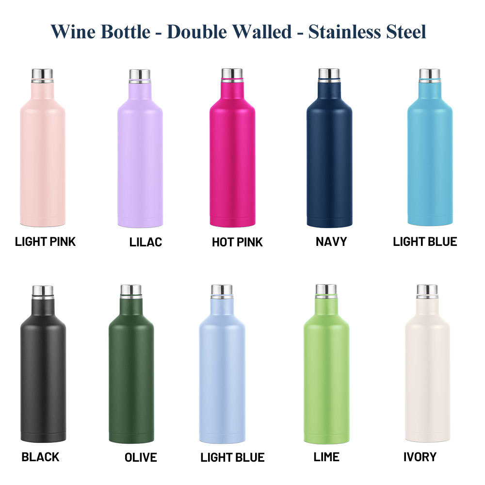 Botella de vino Credrink de 500 ml, termo de acero inoxidable con doble pared y aislamiento al vacío, nueva forma