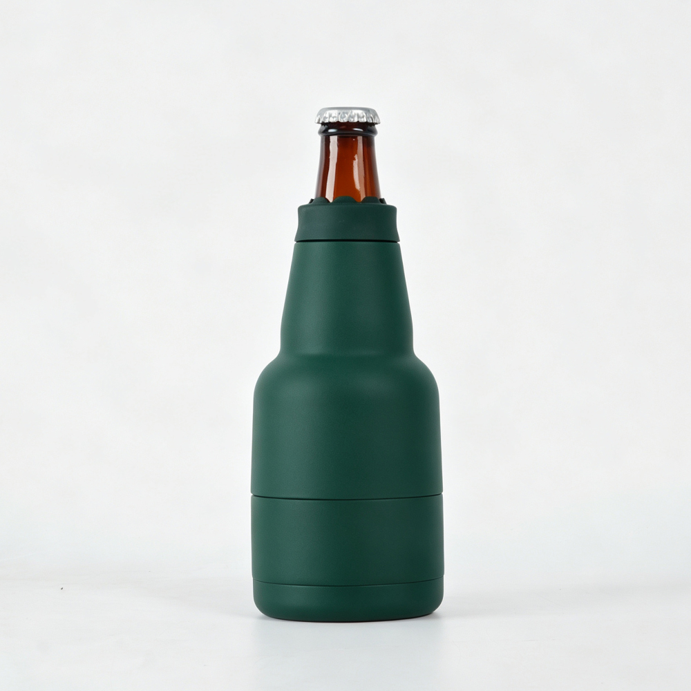 Credrink Factory Direct wholesale Custom logo print double wall stainless steel vacuum beer bottle holder insulated beer keeper with opener