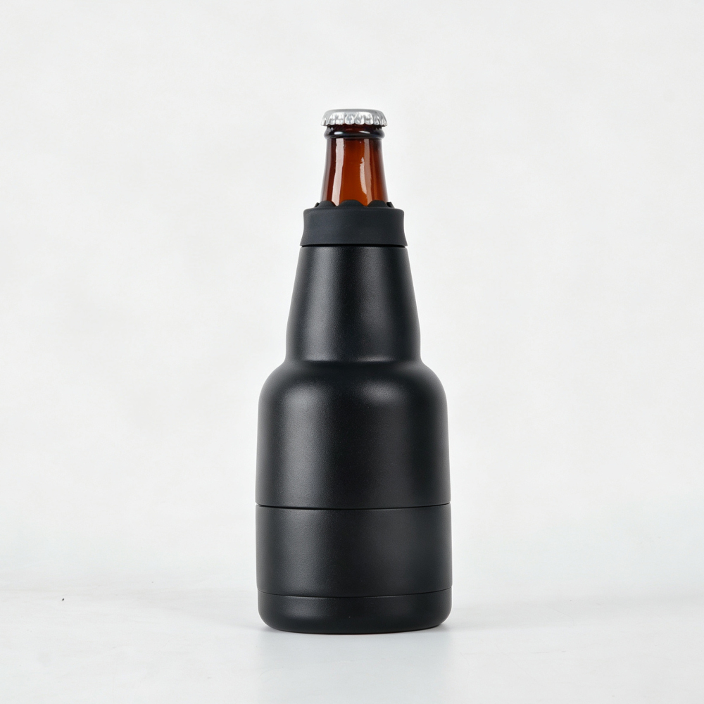 Credrink  Factory Direct wholesale Custom logo print double wall stainless steel vacuum beer bottle holder  insulated beer keeper with opener