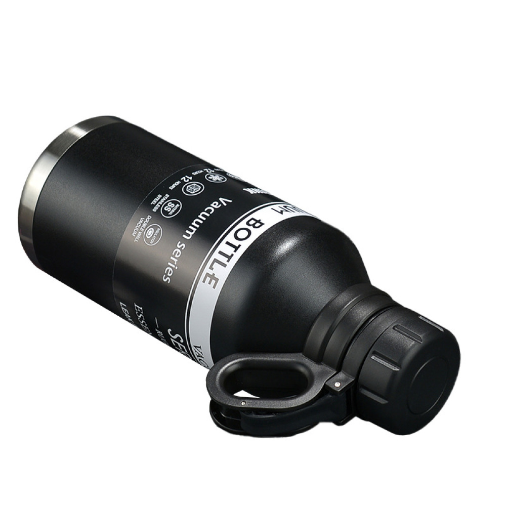 Credrink Growl'r 40oz Double paroi sous vide Triple isolation en acier inoxydable Growler avec poignée et bouchon à vis Adapté aux brasseries Garde la bière froide jusqu'à 48 heures