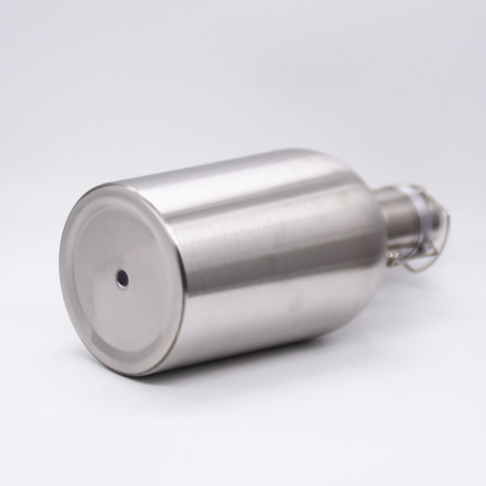 Growler à bière Credrink 64 oz 2 L à double paroi en acier inoxydable isolé sous vide avec couvercle rabattable anti-fuite